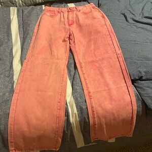 ROMWE Heart Pocket Wide Leg Jeans